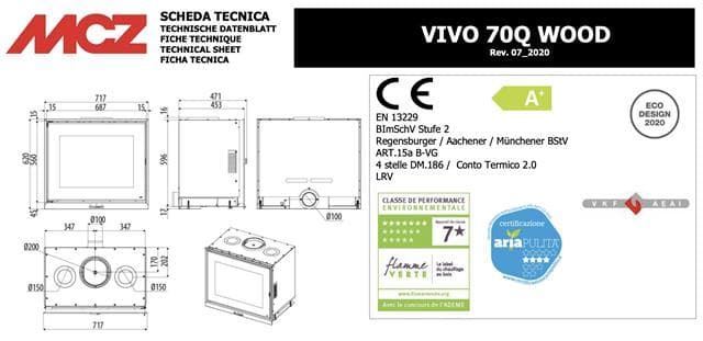 Insertable de leña Vivo 70Q - Imagen 4