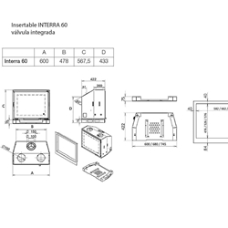 Insertable gas Interra 60 (Frontal) válvula integrada - Imagen 2