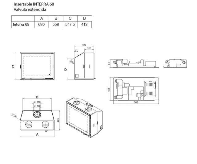 Insertable gas Interra 68 (Frontal) válvula extendida - Imagen 2