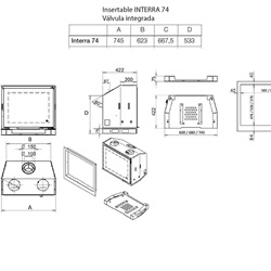 Insertable gas Interra 74 (Frontal) válvula integrada - Imagen 2