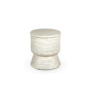 Mesa auxiliar refrigeradora Round Travertine - Imagen 1