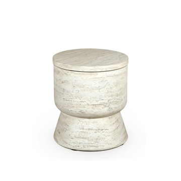 Mesa auxiliar refrigeradora Round Travertine - Imagen 1