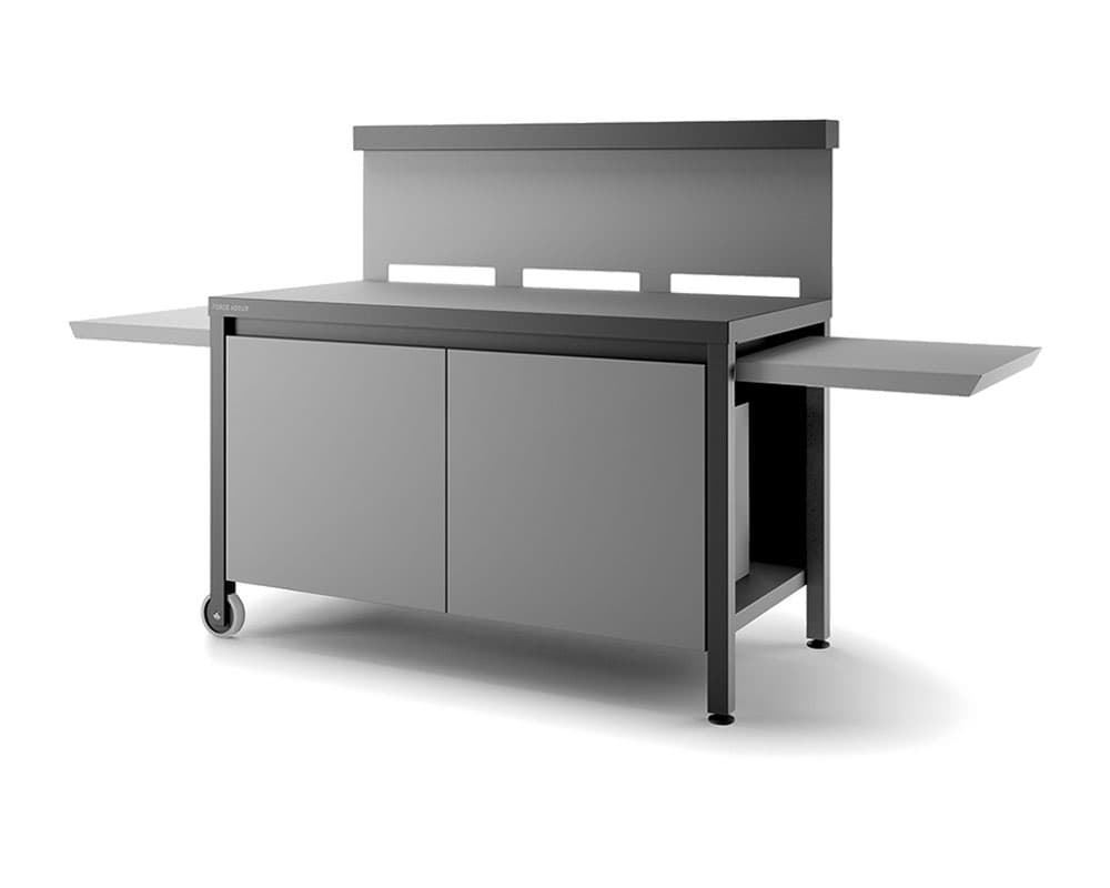 Mesa con ruedas para planchas 45, 60 y 75 negro y gris - Imagen 1