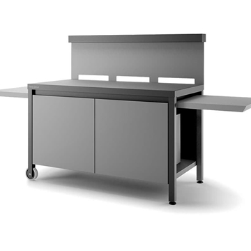 Mesa con ruedas para planchas 45, 60 y 75 negro y gris - Imagen 1