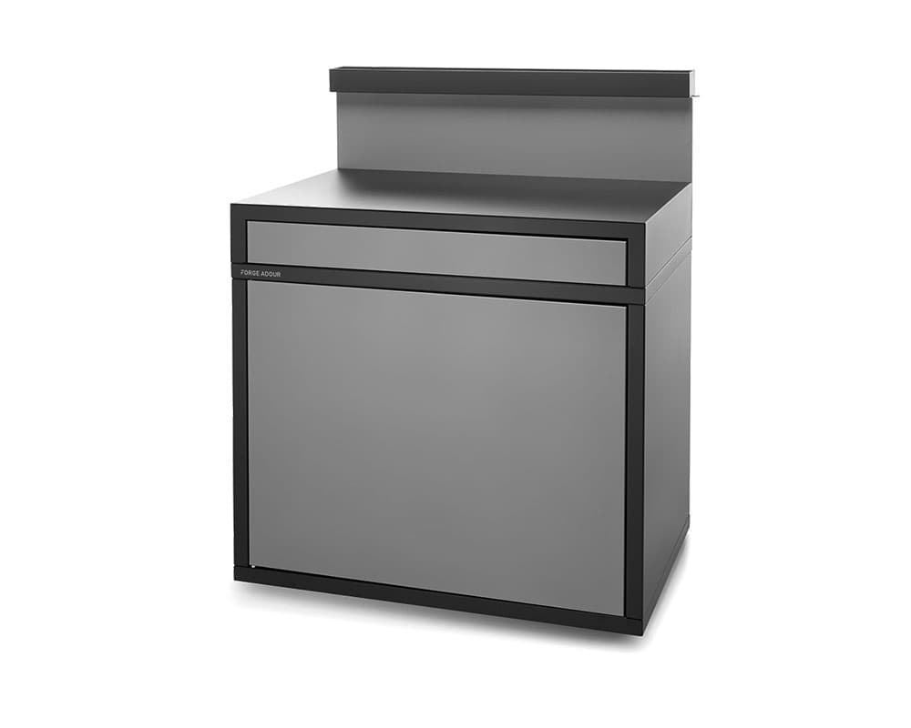 Mesa con soporte para grill negro y gris - Imagen 1