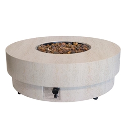 Mesa de exterior de gas Estate Round 105 Travertine - Imagen 1