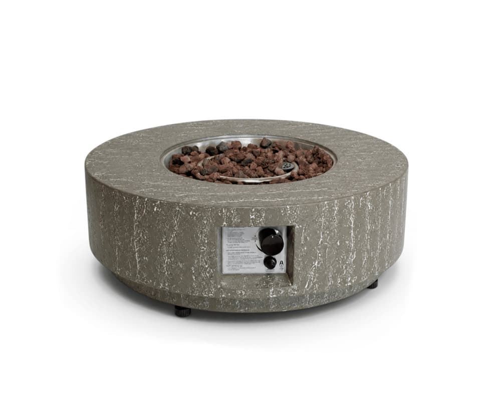 Mesa de exterior de gas Estate Round 76 Travertine - Imagen 2