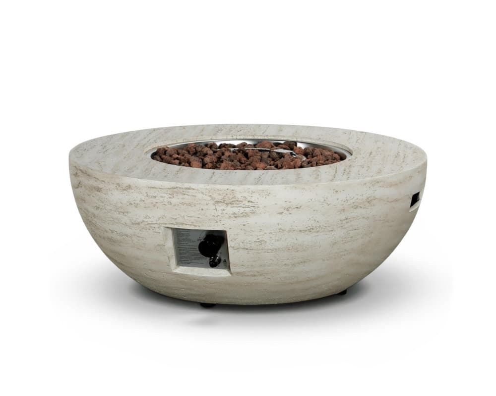 Mesa de exterior Estate Bowl 92 Travertine - Imagen 1