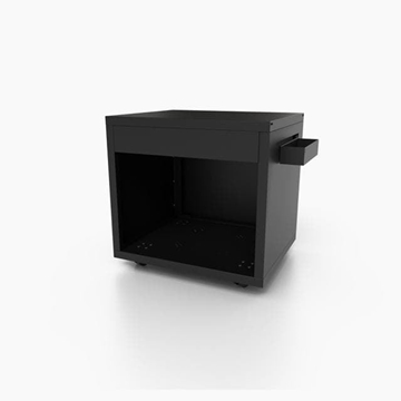 Módulo auxiliar de acero negro con ruedas - Imagen 2