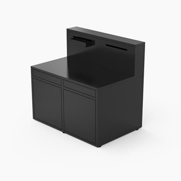 Módulo de 120cm para plancha zona de barra negra cerrado acero negro - Imagen 1