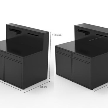 Módulo de 120cm para plancha zona de barra negra cerrado acero negro - Imagen 2