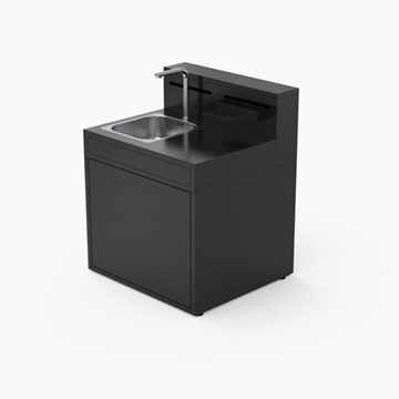 Módulo de fregadero zona de barra cerrada de acero negro - Imagen 1