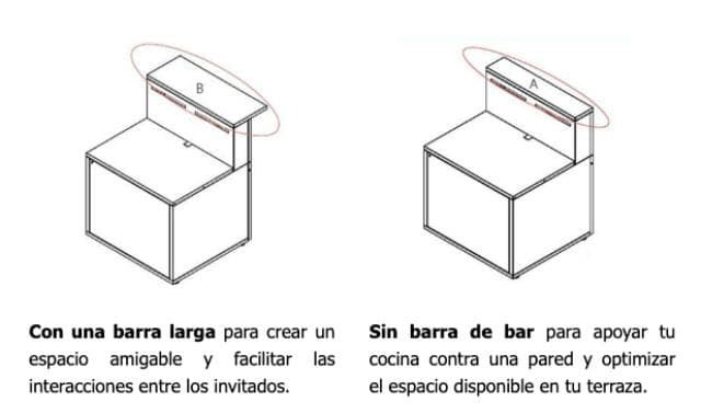 Módulo de fregadero zona de barra cerrada de acero negro - Imagen 5