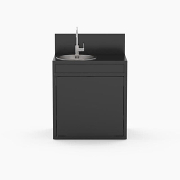 Módulo fregadero de 80 cm de acero negro serie "N" - Imagen 1