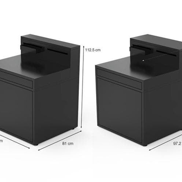 Módulo mesa de trabajo zona de barra cerrada de acero negro - Imagen 2