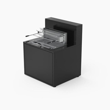 Módulo para grill zona de barra cerrada de acero negro - Imagen 1