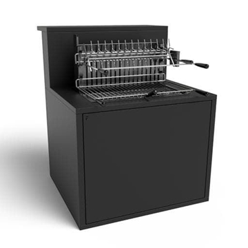 Módulo para grill zona de barra cerrada de acero negro - Imagen 2