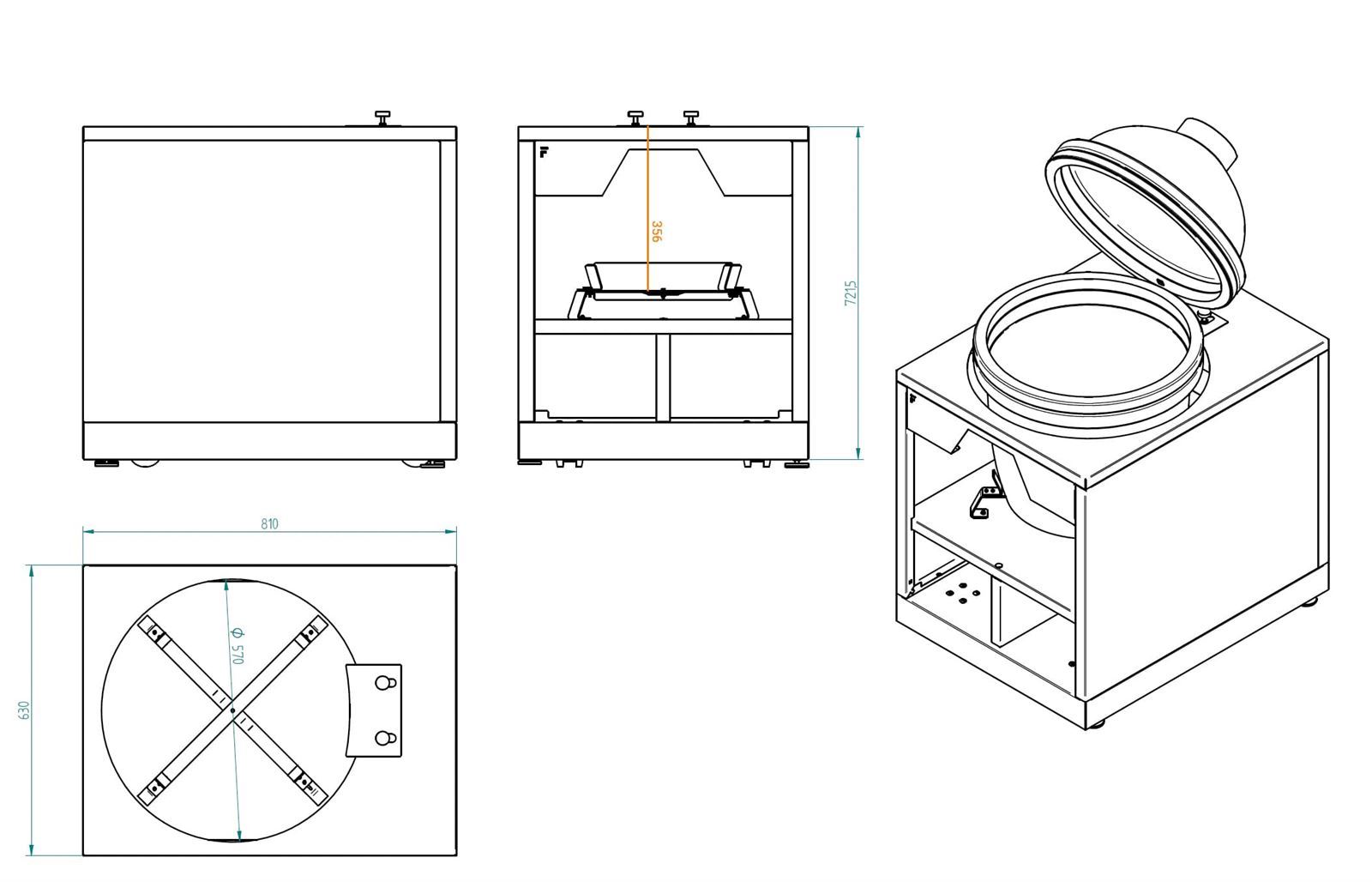 Módulo soporte para Kamado (no incluye kamado) - Imagen 3