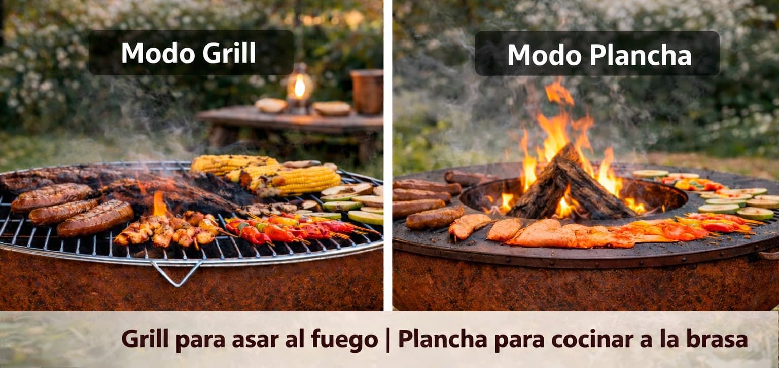 Pebetero Nora Flames 80 con patas acero corten - Imagen 6