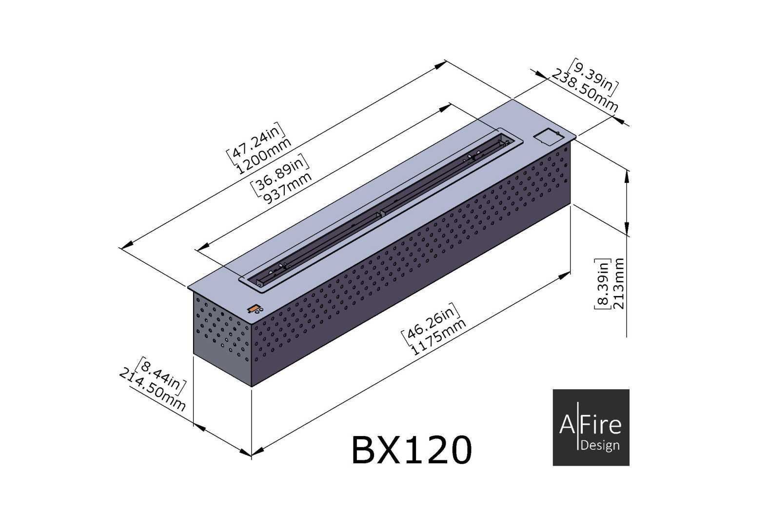 Quemador bioetanol electrónico Afire BX120 - Imagen 2