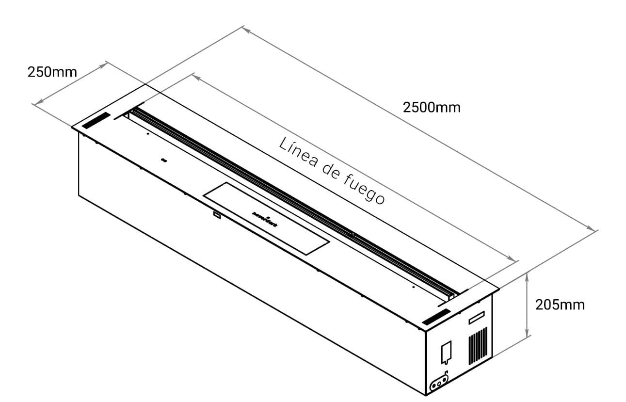 Quemador bioetanol electrónico NeverDark Firetec 2500 - Imagen 3