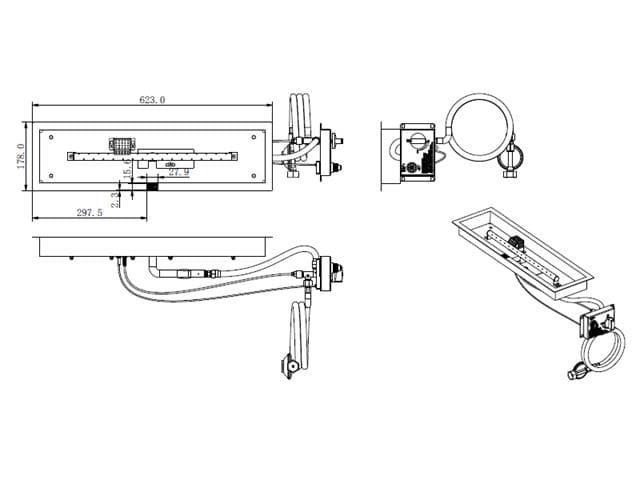 Quemador de gas rectangular 630x180 LPG - Imagen 4