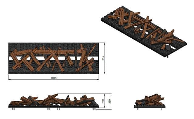 Set de leños de 1000 mm para RBR 1000 - Imagen 4