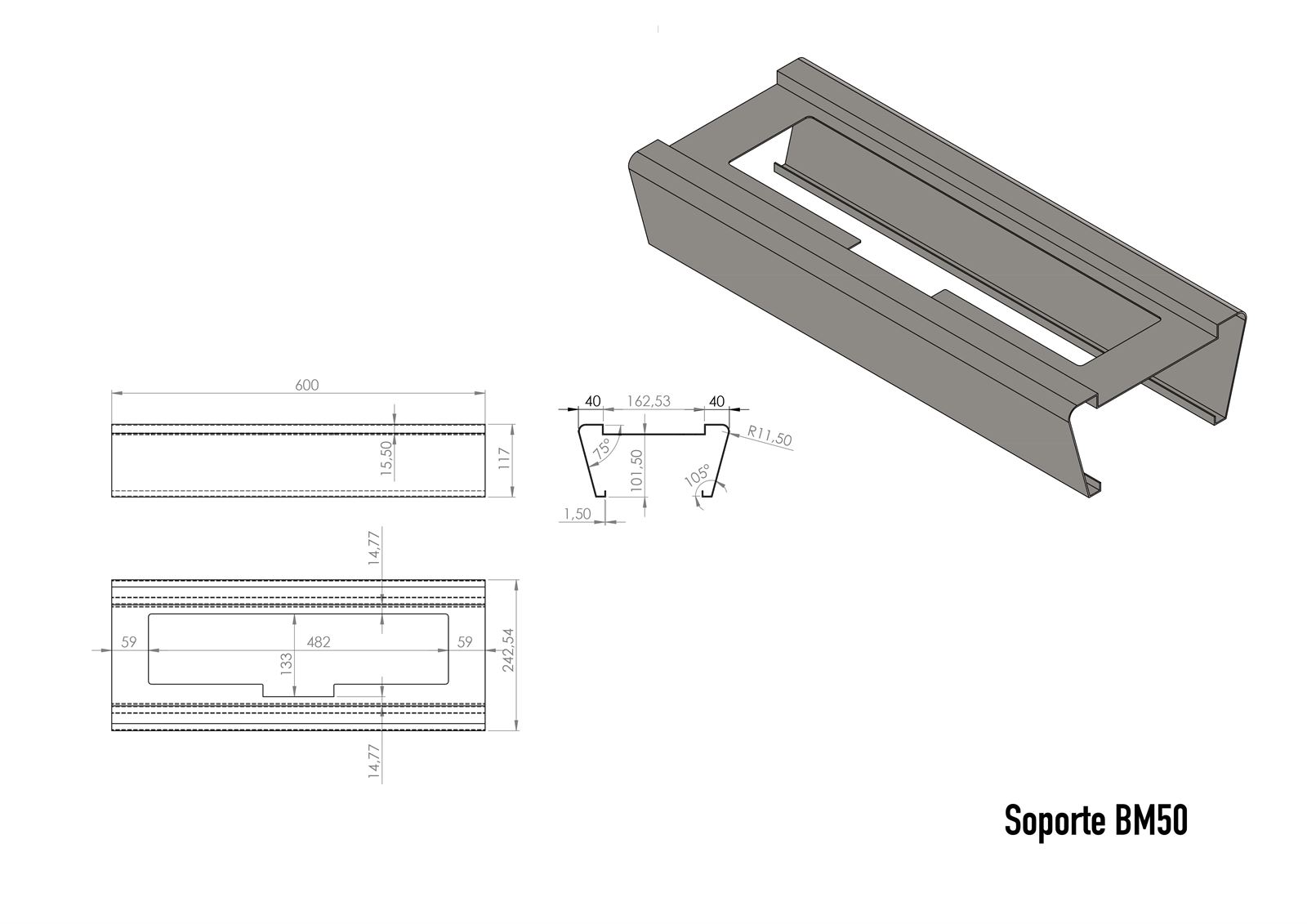 Soporte para quemador bioetanol manual BM50 - Imagen 3
