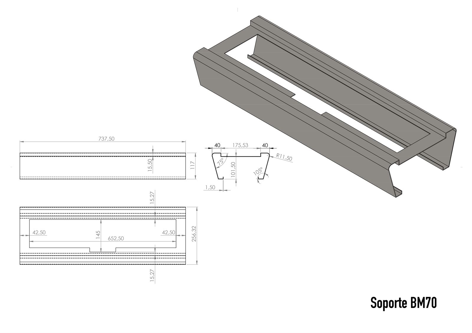 Soporte para quemador bioetanol manual BM70 - Imagen 3